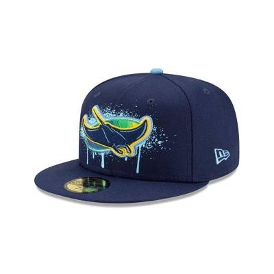 Tampa Bay Rays Gorra | New Era MLB Drip Front 59fifty Fitted Cap Mexico - Azules